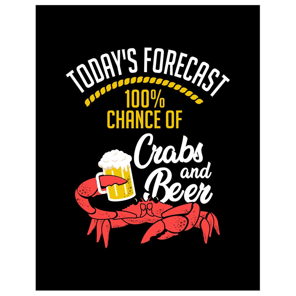 Funny Crab Poster - 11x14