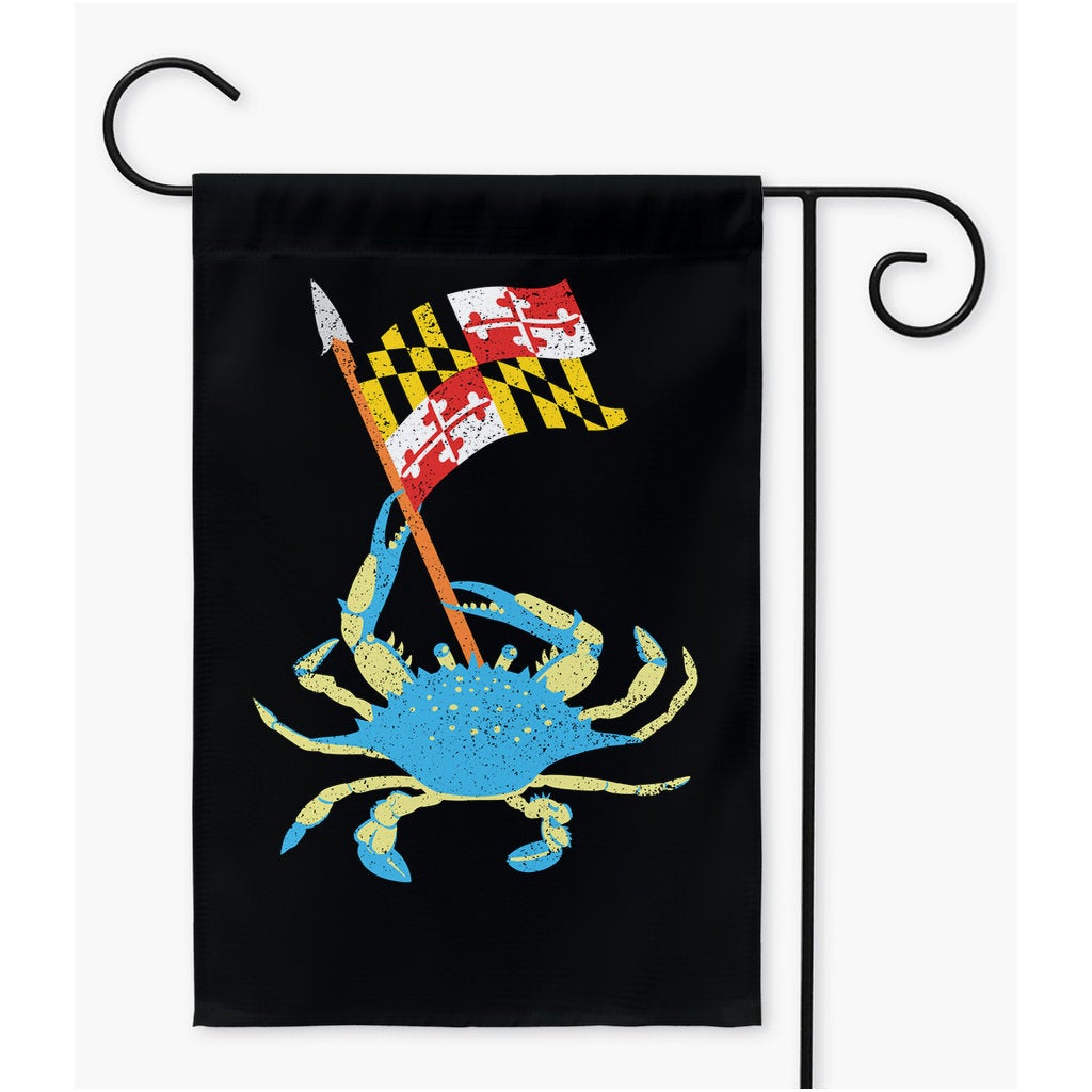 Maryland Crab Garden Flag Yard Decoration
