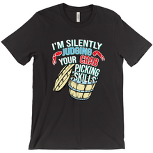 Load image into Gallery viewer, I&#39;m Silently Judging Your Crab Picking Skills Shirt - Black
