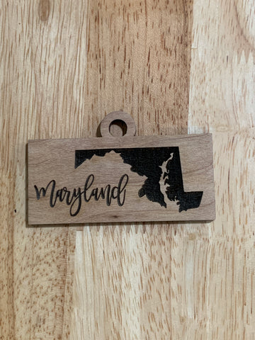Maryland Wooden Christmas Ornament