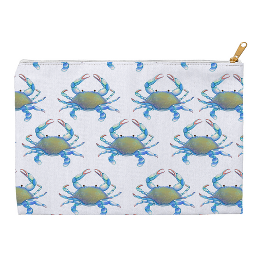 Blue Crab Zip Cosmetic Pouch