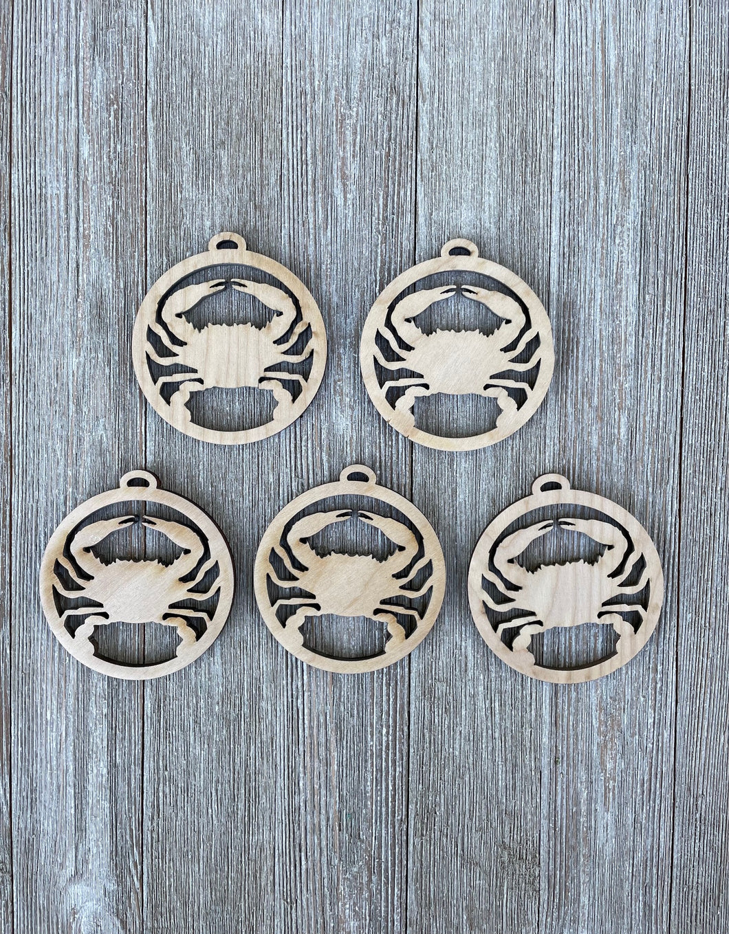 Wooden Crab Cut Outs - Set of 5