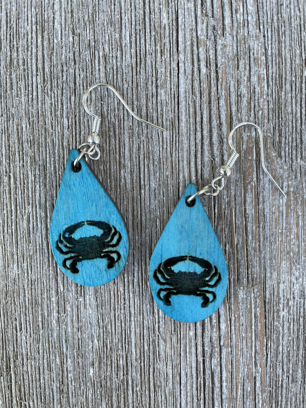 Wooden Crab Earrings
