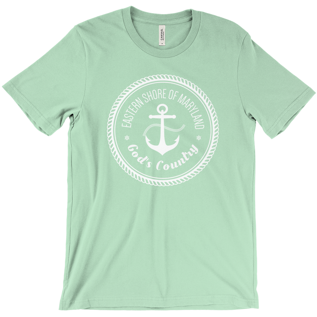 Eastern Shore of Maryland T-Shirt with Anchor - God's Country - Mint Green