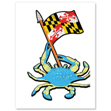 Load image into Gallery viewer, Maryland Blue Crab Sticker with Maryland Flag
