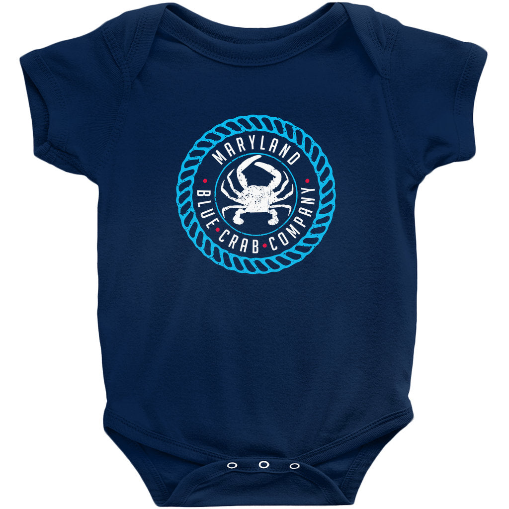 Maryland Blue Crab Company Baby Onesie Body Suit - Navy