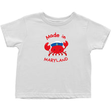 Load image into Gallery viewer, Maryland Crab Toddlers Shirt - Made in Maryland
