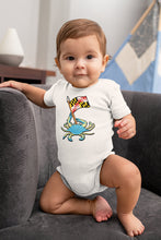 Load image into Gallery viewer, Maryland Blue Crab Waving a Maryland Flag Onesie Body Suit 
