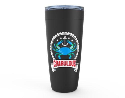 Crabulous Thermal Tumbler with Maryland Blue Crab and Anchor on it