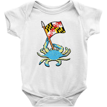 Load image into Gallery viewer, Maryland Crab Onesie - Maryland Flag Baby Shower Gift
