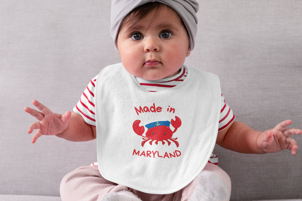 Made in Maryland Crab Baby Bib
