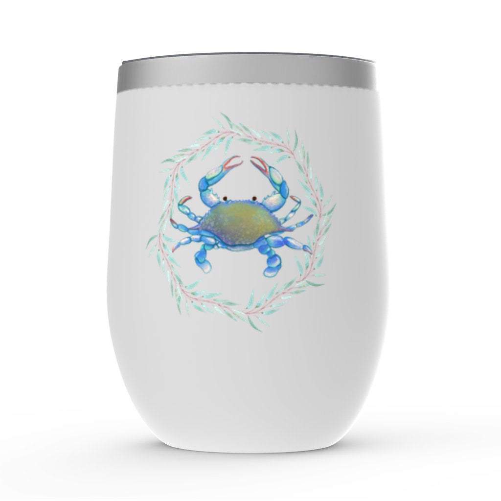 Maryland Crab Wine Cup, Chesapeake Bay Blue Crab Thermal Wine Glass