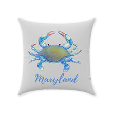 Load image into Gallery viewer, Maryland Blue Crab Throw Pillow
