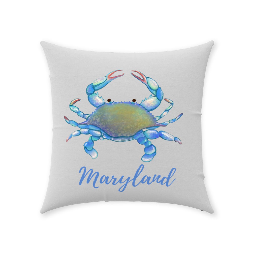 Maryland Blue Crab Throw Pillow