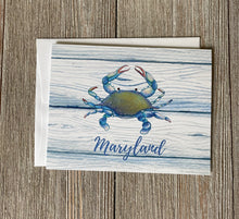 Load image into Gallery viewer, Maryland Note Cards - Maryland Blue Crab Cards
