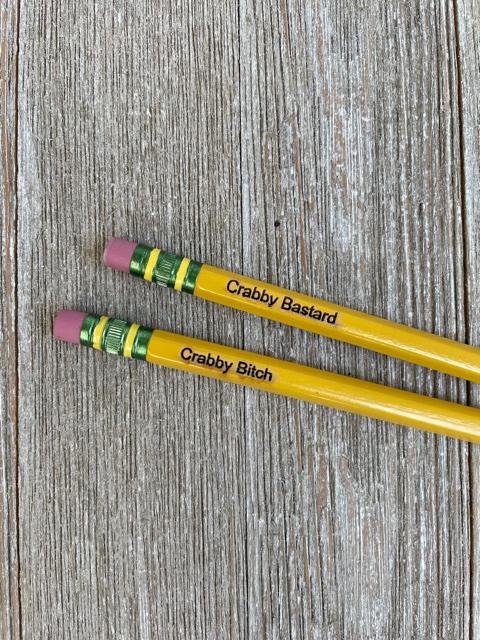 Crabby Bitch and Crabby Bastard Pencils