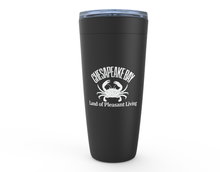 Load image into Gallery viewer, Chesapeake Bay Land of Pleasant Living Thermal Tumbler with Maryland Blue Crab - Black and White
