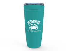 Load image into Gallery viewer, Chesapeake Bay Land of Pleasant Living Thermal Tumbler with Blue Crab - Teal
