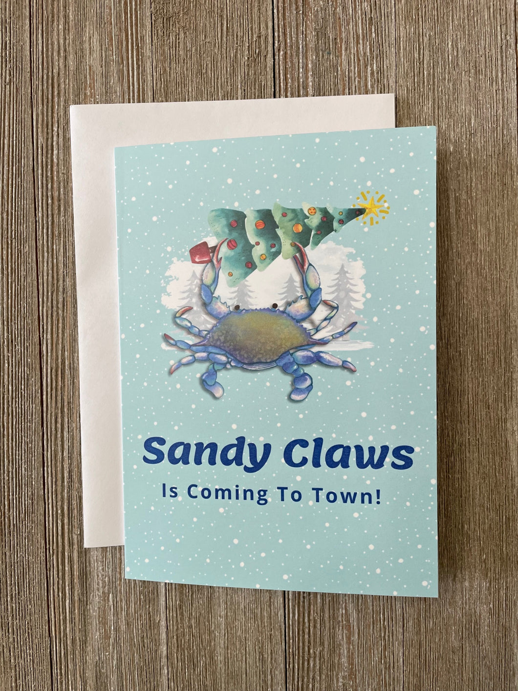 Sandy Claws Christmas Card - Pack of 5