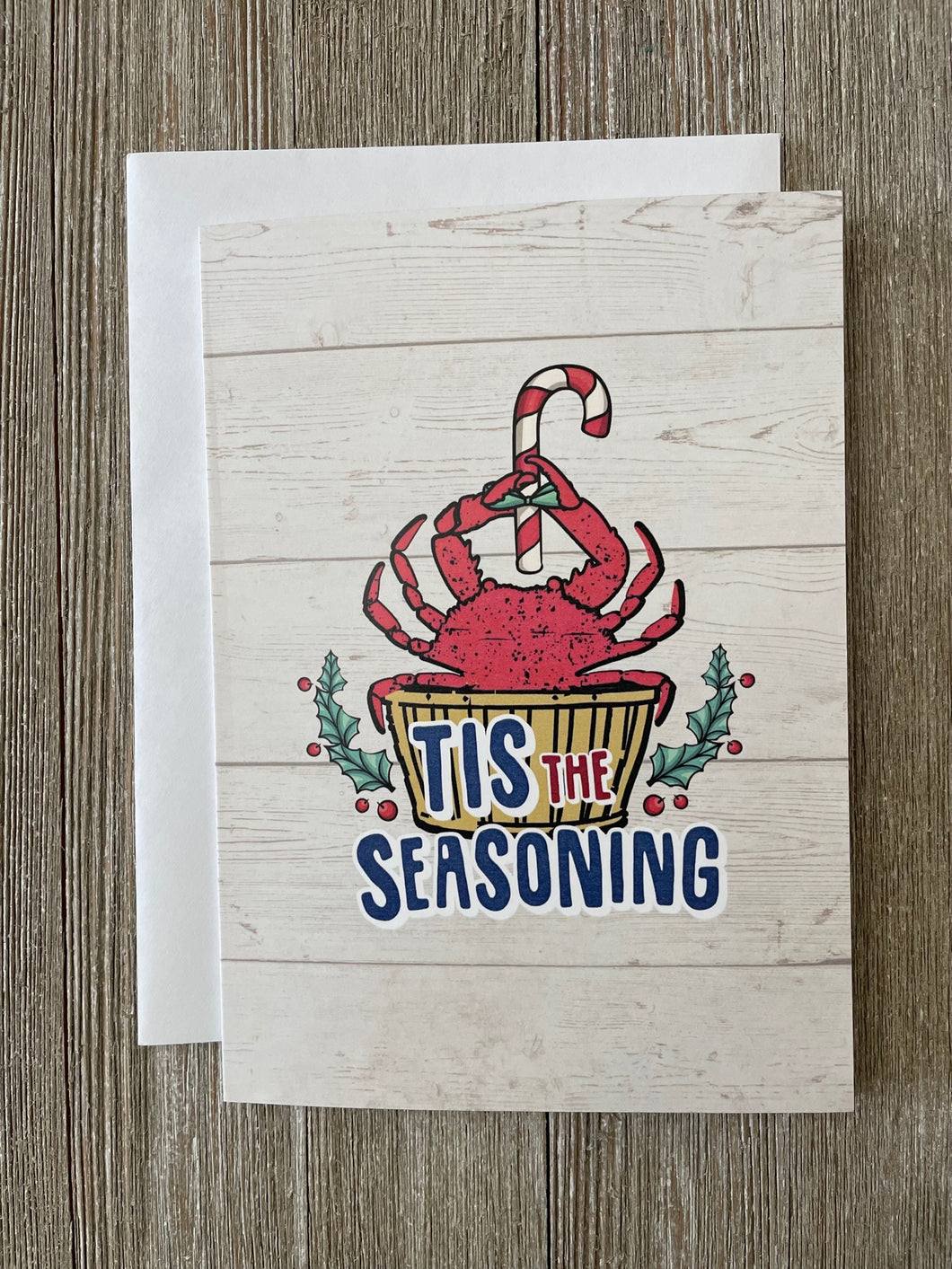 Tis the Seasoning Crab Christmas Tree Card - Pack of 5